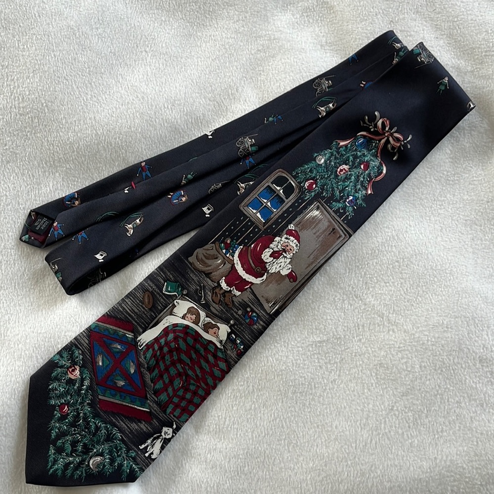Navy Christmas tie